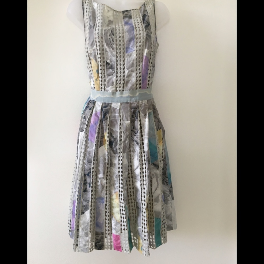 Floral Patterned Moschino Dress w/ grey under slip